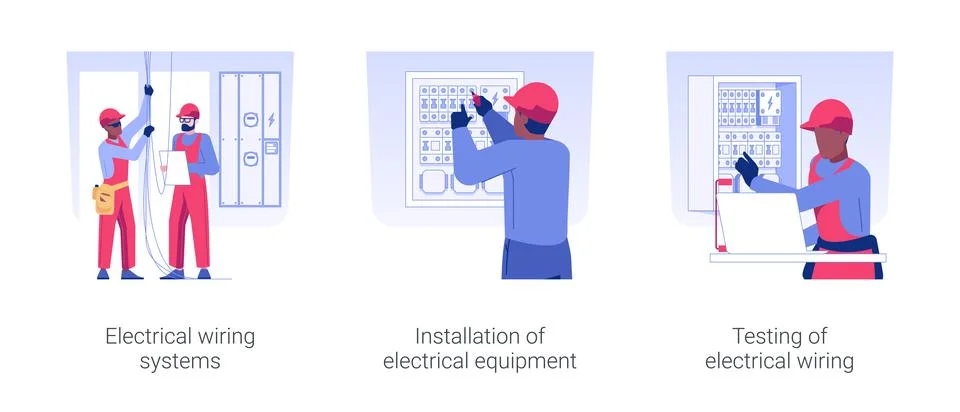 Engineering infrastructure isolated concept vector illustrations. Stock Illustration