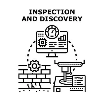 Engineering inspection and data discovery analysis process Stock Illustration