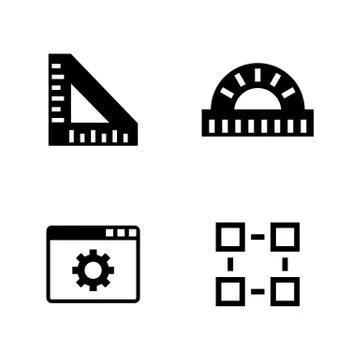 Engineering instruments. Simple Related Vector Icons 스톡 일러스트