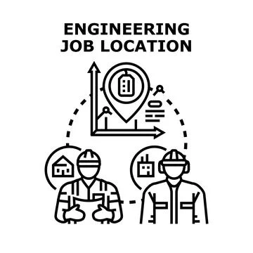 Engineering job location and workforce placement concept イラスト素材