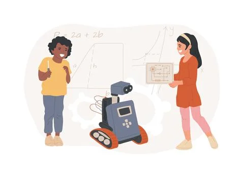 Engineering for kids isolated concept vector illustration. Stock Illustration