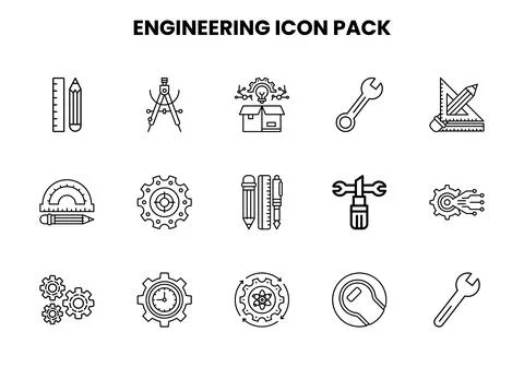 Engineering Line Scalable Icons Pack イラスト素材