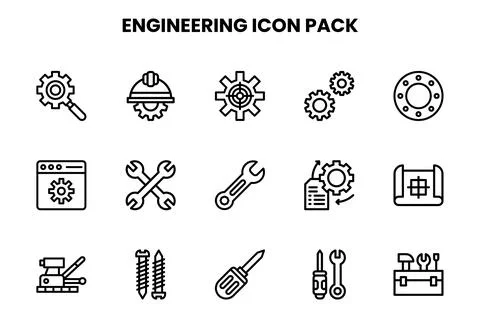 Engineering Line Set Icons Pack イラスト素材