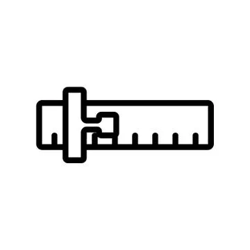 Engineering line with transport roller for precision icon vector outline illu Stock Illustration