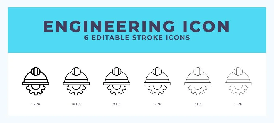 Engineering lineal icon symbol vector. Black outline for web. App. Presenta.. Illustrazione stock