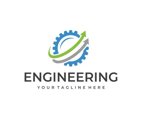 Engineering Logo Design. Gear Vector Design. Cogwheel Illustration Stock Illustration
