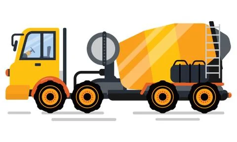 Engineering Machine, Concrete Mixer, Auto Vector Stock Illustration