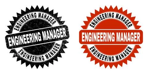 ENGINEERING MANAGER Black Rosette Watermark with Corroded Surface Stockillustratie