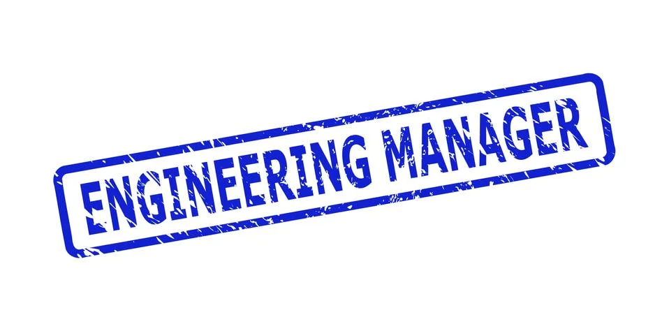 ENGINEERING MANAGER Seal with Grunge Texture and Rounded Rectangle Frame Stockillustratie