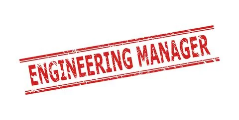 ENGINEERING MANAGER Stamp with Corroded Style and Double Parallel Lines Stockillustratie