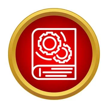 Engineering manual book with gears icon Illustrazione stock