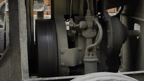 Engineering Marvels  Unveiling the Heart of a Train Stock Footage 327536550