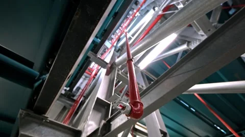 Engineering &amp; Mechanical Detail of Parking System Stock Footage 319353026