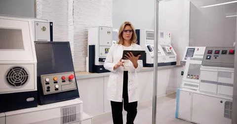 Engineering Medical Industry: Engineer Using Tablet 写真素材