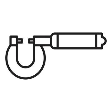 Engineering Micrometer Icon Perfect for Precision Measurement Tools Stock Illustration