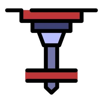 Engineering milling machine icon color outline vector Stock Illustration