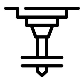 Engineering milling machine icon, outline style Stock Illustration