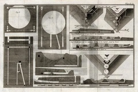 Engineering: mines and tunnelling. Engraving. Stock Illustration
