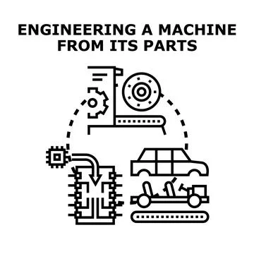 Engineering new products planning a manufacturing process Stock Illustration