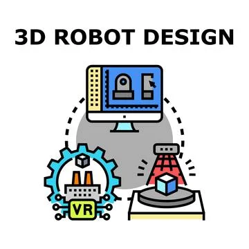 Engineering new robotic machines using modern digital platforms Stock Illustration