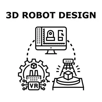 Engineering new robotic machines using modern digital platforms Stock Illustration