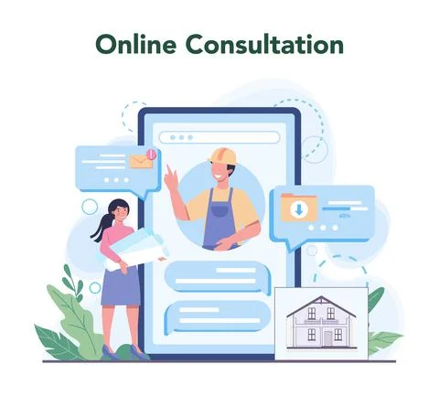 Engineering online service or platform. Technology and science. Stock Illustration
