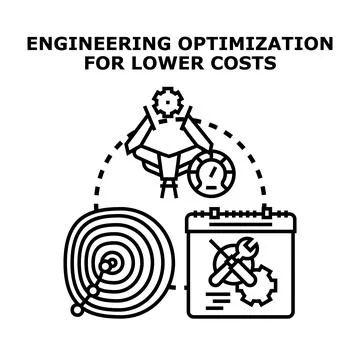 Engineering optimization for achieving lower production costs Stock Illustration