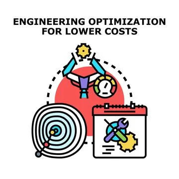Engineering optimization for achieving lower production costs Stock Illustration