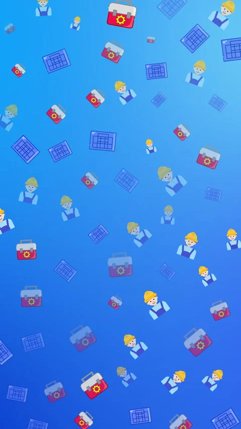 Engineering Pattern Looping with Blue Icons for Corporate Technical Backdrop 4K Stock Footage 338237049