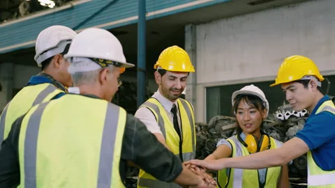 Engineering people are Hand coordination in heavy factory industry , engineer Stock Footage 151345730