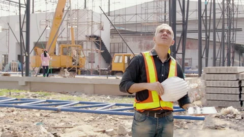 Engineering people are working in outdoor construction  factory . 動画素材 152830176