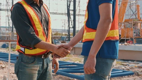 Engineering people are working in outdoor construction  factory . Stock Footage 152830261