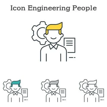 Engineering People flat icon design for info graphics and businesses Stock Illustration