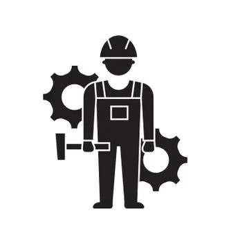Engineering performance black vector concept icon. Engineering performance flat Illustrazione stock