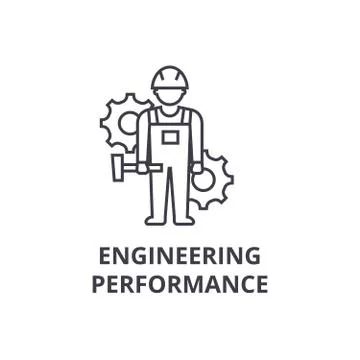 Engineering performance vector line icon, sign, illustration on background Stock Illustration