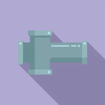Engineering pipe icon flat vector. Water plumbing Illustrazione stock