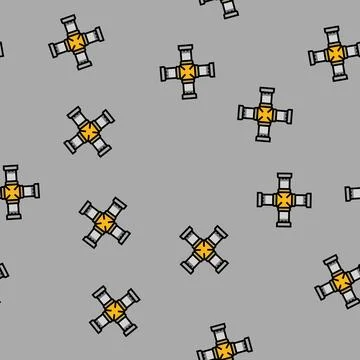 Engineering pipeline vector seamless pattern Stock Illustration