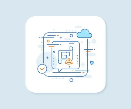 Engineering plan line icon. Technical documentation sign. Vector イラスト素材