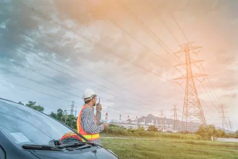 Engineering plants to generate electricity. 库存照片
