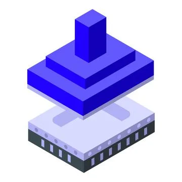 Engineering press machine icon, isometric style Stock Illustration
