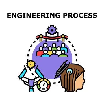 Engineering process planning development and team collaboration 스톡 일러스트