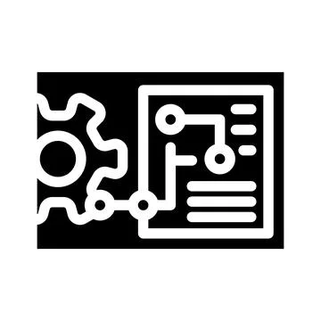 Engineering processing glyph icon vector illustration Stock Illustration