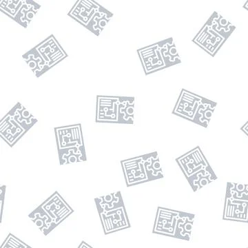 Engineering processing glyph vector seamless pattern Stock Illustration