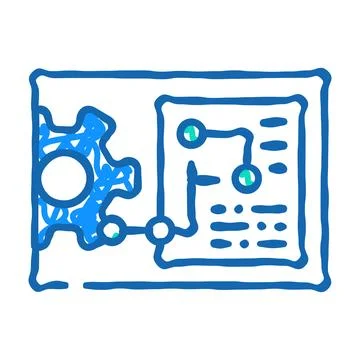 Engineering processing icon doodle illustration Stock Illustration