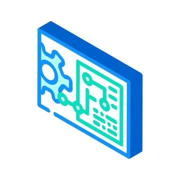 Engineering processing isometric icon vector illustration Ilustración de archivo