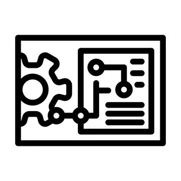Engineering processing line icon vector illustration Stock Illustration