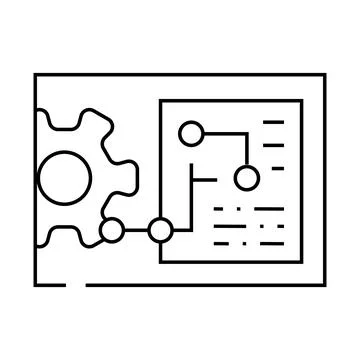 Engineering processing line icon vector illustration Stock Illustration