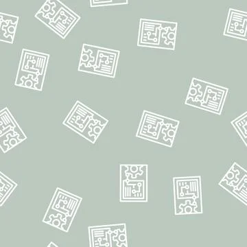 Engineering processing line vector seamless pattern Stock Illustration