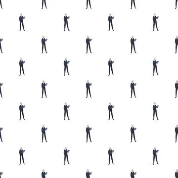 Engineering professional working with laptop seamless pattern Stock Illustration