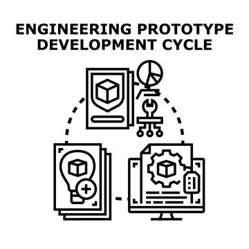 Engineering prototype development cycle process concept Stock Illustration